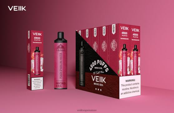 VEIIK E Liquid TTTDN3 eau gazeuse à la pêche | VEIIK Micko Era 4500 bouffées jetables 30 mg