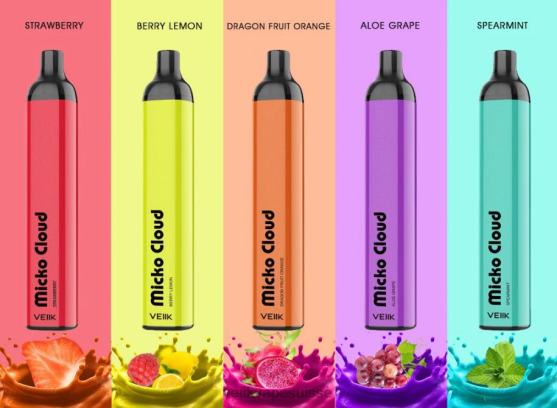 VEIIK Liquide TTTDN55 plusieurs saveurs | VEIIK Micko Cloud Stylo vape jetable 3000 bouffées, 10 pièces